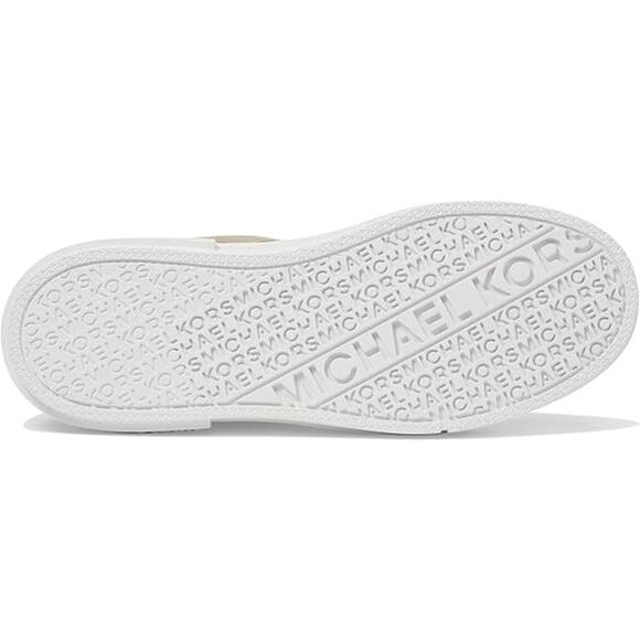 Michael Kors Aurora Lace Up Wrinkled Leather Gold Sneaker 7.5 - Picture 5 of 9